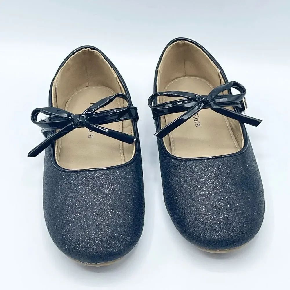 Felix & Flora black glitter slip on dress shoes - Kids 11